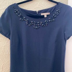 Banana Republic Navy Embellished Dress